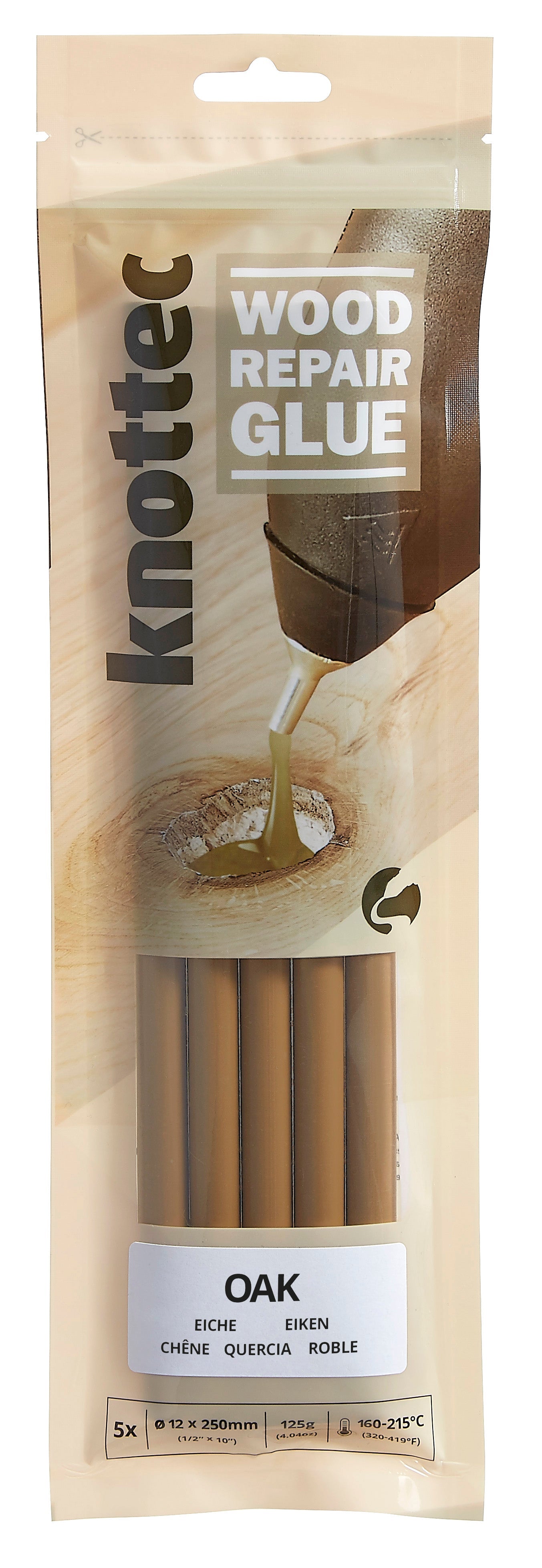 Oak Wood Knot Filler Glue, 5 Stick Pack