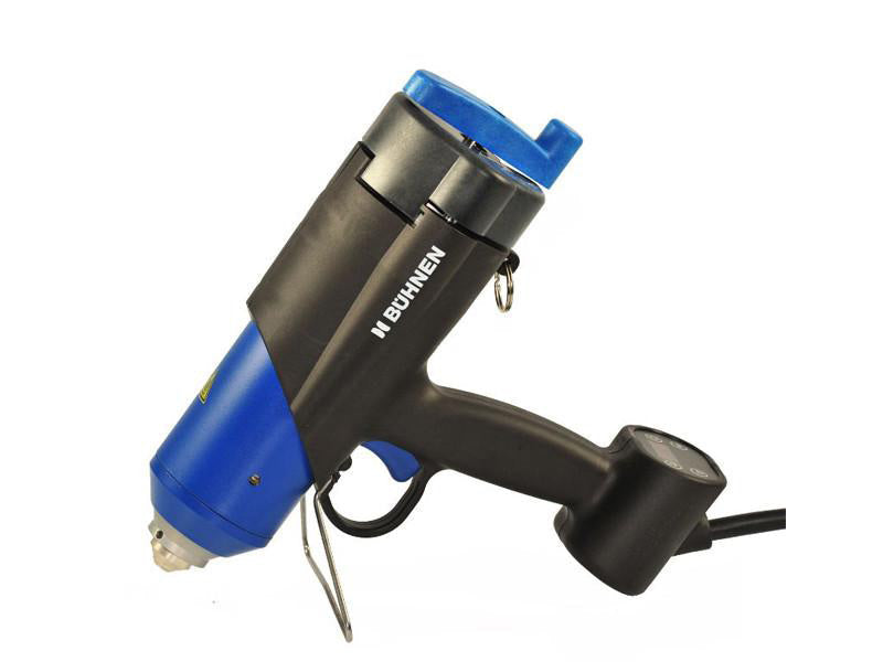 The Buhnen HB 710 SPRAY applicator has been in the product offering since 2005 and is proven as a reliable, versatile hot melt adhesive applicator.  It offers balanced ergonomics, complete digital temperature control and is a versatile hand held applicator for manual applications in industrial environments.  Hot melt adhesives in the form of granules, pillows or 42 mm cartridges can be utilized in the melt tank making this a very versatile applicator.  Pneumatic assisted for easy of use.