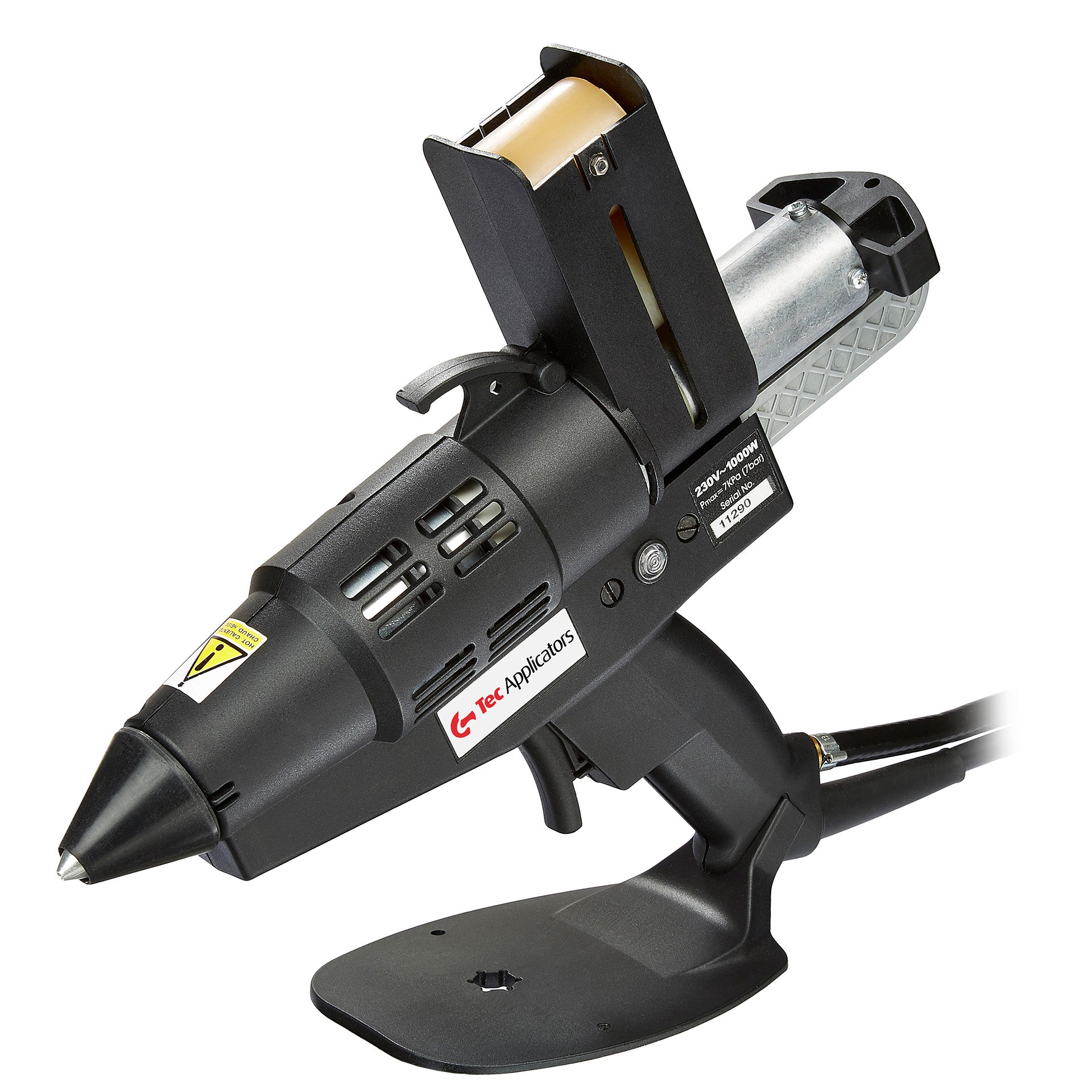 Tec 7100-43 1 3/4" industrial hot melt glue gun, pneumatic assisted, 1000 watt with speedloader