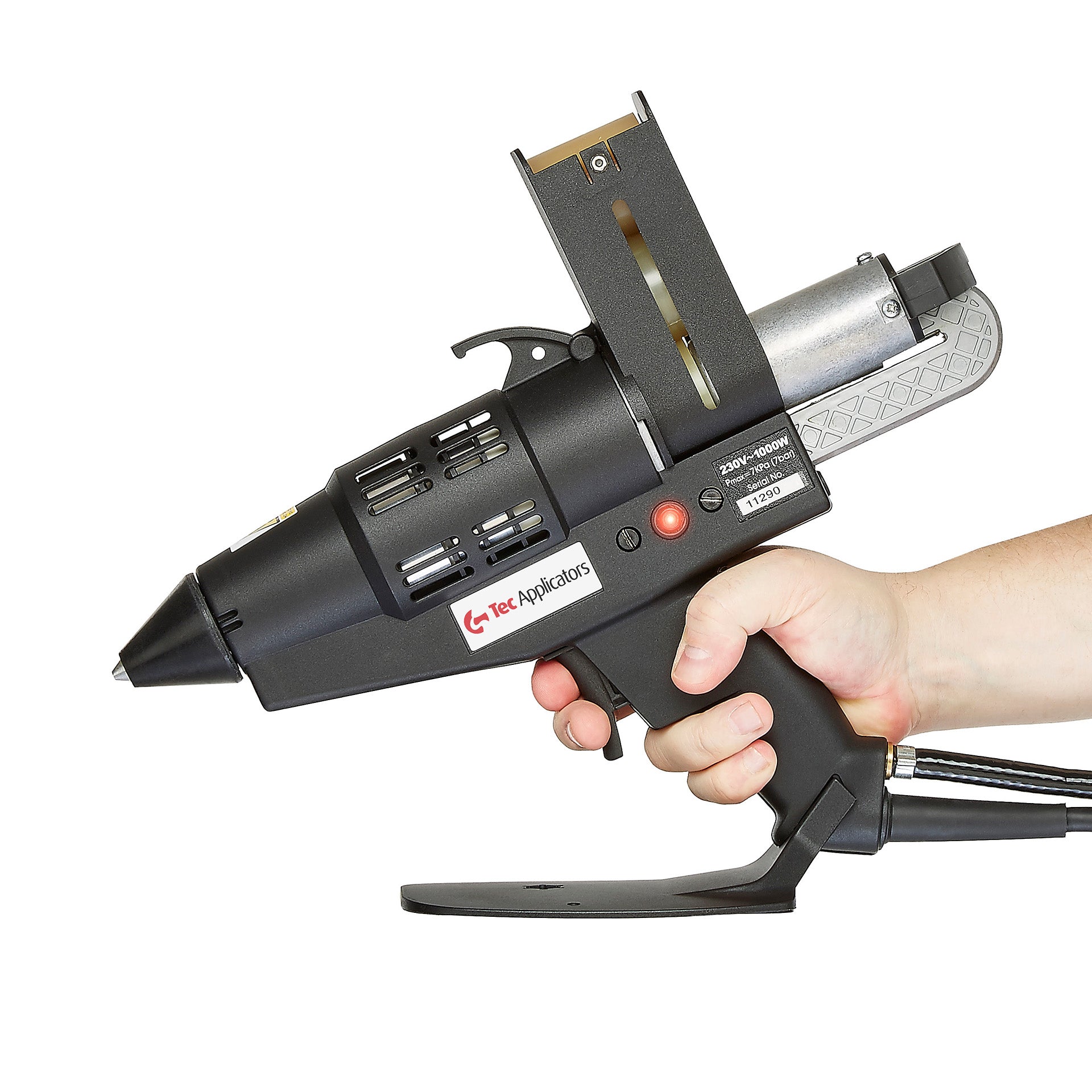 Tec 7100-43 1 3/4" industrial hot melt glue gun, pneumatic assisted, 1000 watt with speedload