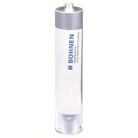 PUR Purge Cleaner in a Cylindrical Aluminum Cartridge, Standing Up, with a white label tagged with German language and the Buhnen Logo