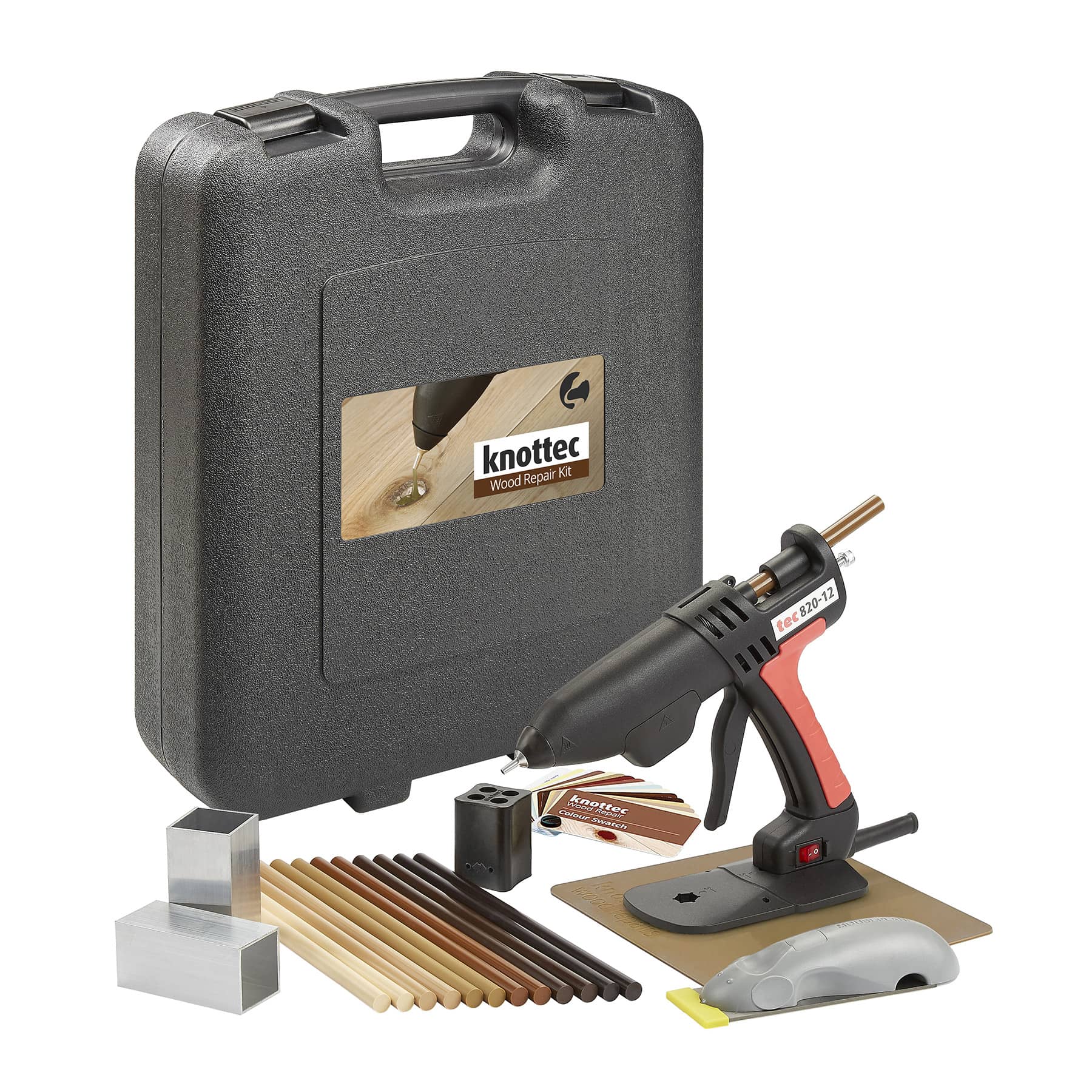 Tec 820-12 1/2" industrial hot melt glue gun knottec professional kit