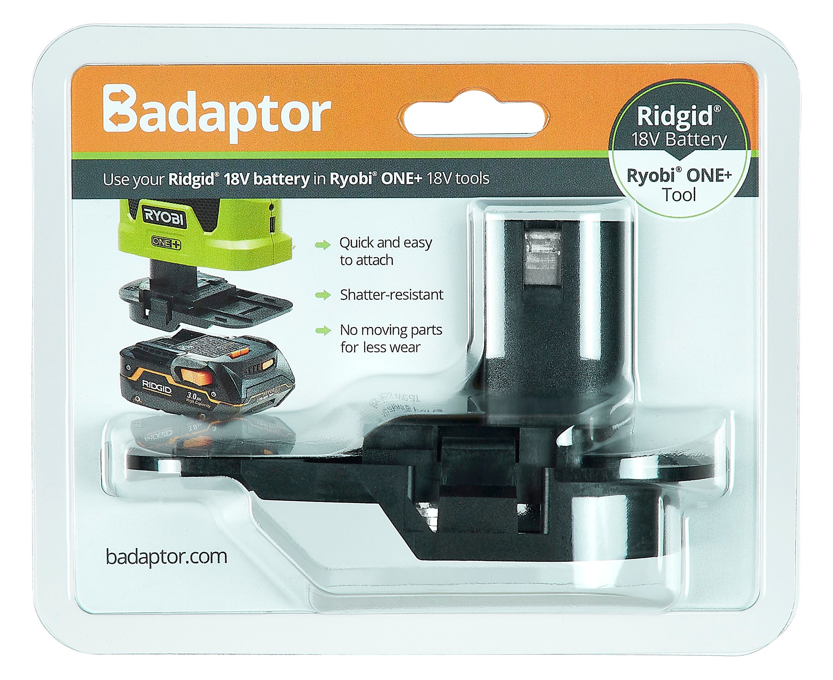Badaptor Rigid Battery Adaptor to Ryobi 18v One+ Works with Ryobi 18v One+ Tools