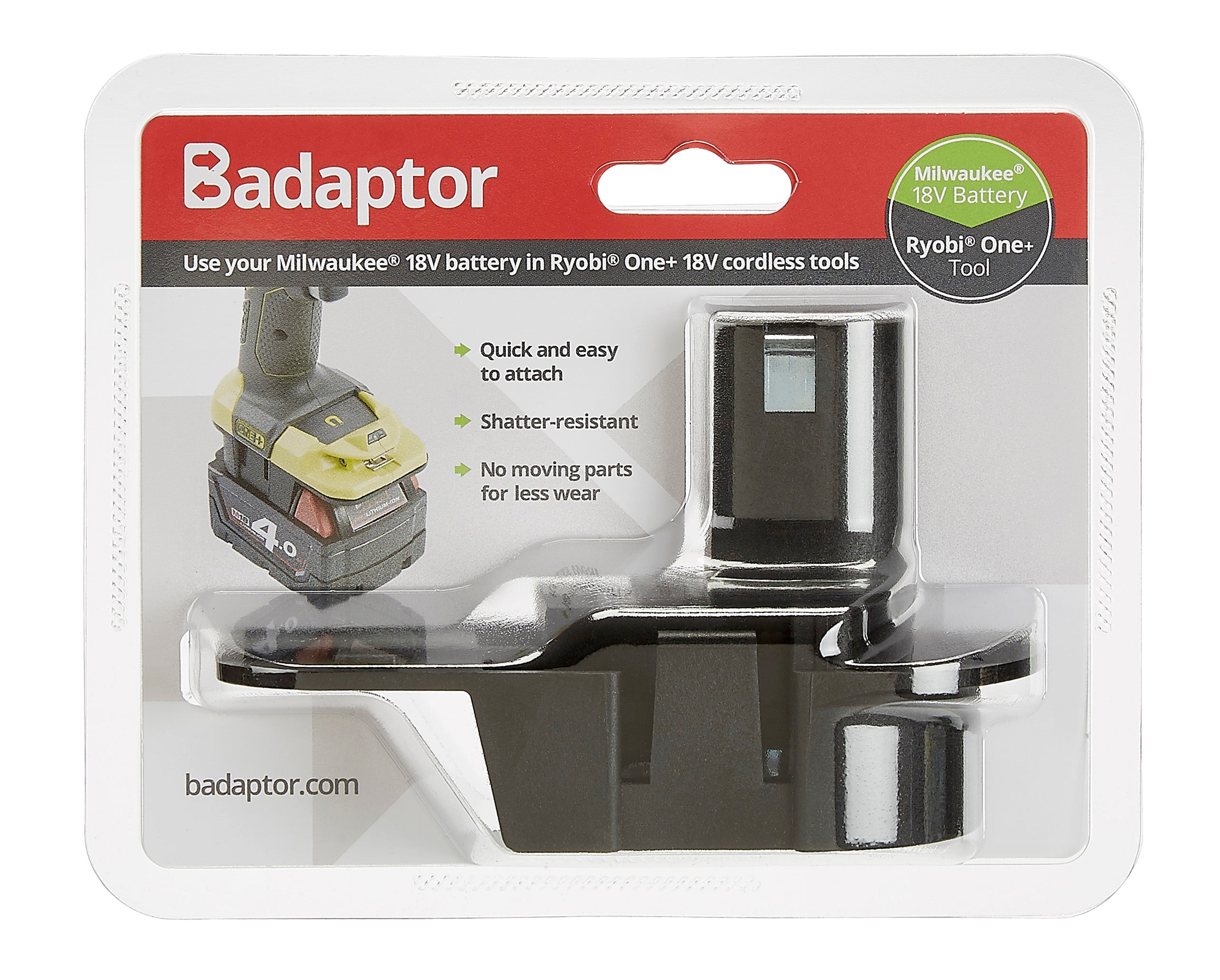 Badaptor Milwaukee Battery Adapter to Ryobi 18v One+ Works with Ryobi 18v One+ Tool for Btec 808-12